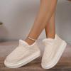 2024 Hot Sale Ladies Shoes Slip on Women's Boots Winter Round Toe Solid Plush Warm Mid Heeled Water Proof Concise Snow Boots