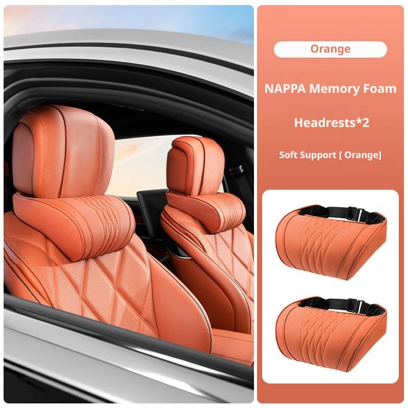 Luxury Nappa Leather Latex Car Neck Pillow For XPENG G3i P7 P7i P7+ G6 G9 G7 EREV X9 MONA M03 GX Ergonomic Support Car Waist