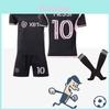Messi 10 Miami Mls Soccer Kit Home Away Black Pink Polyester Fabric Includes Top Bottom Socks