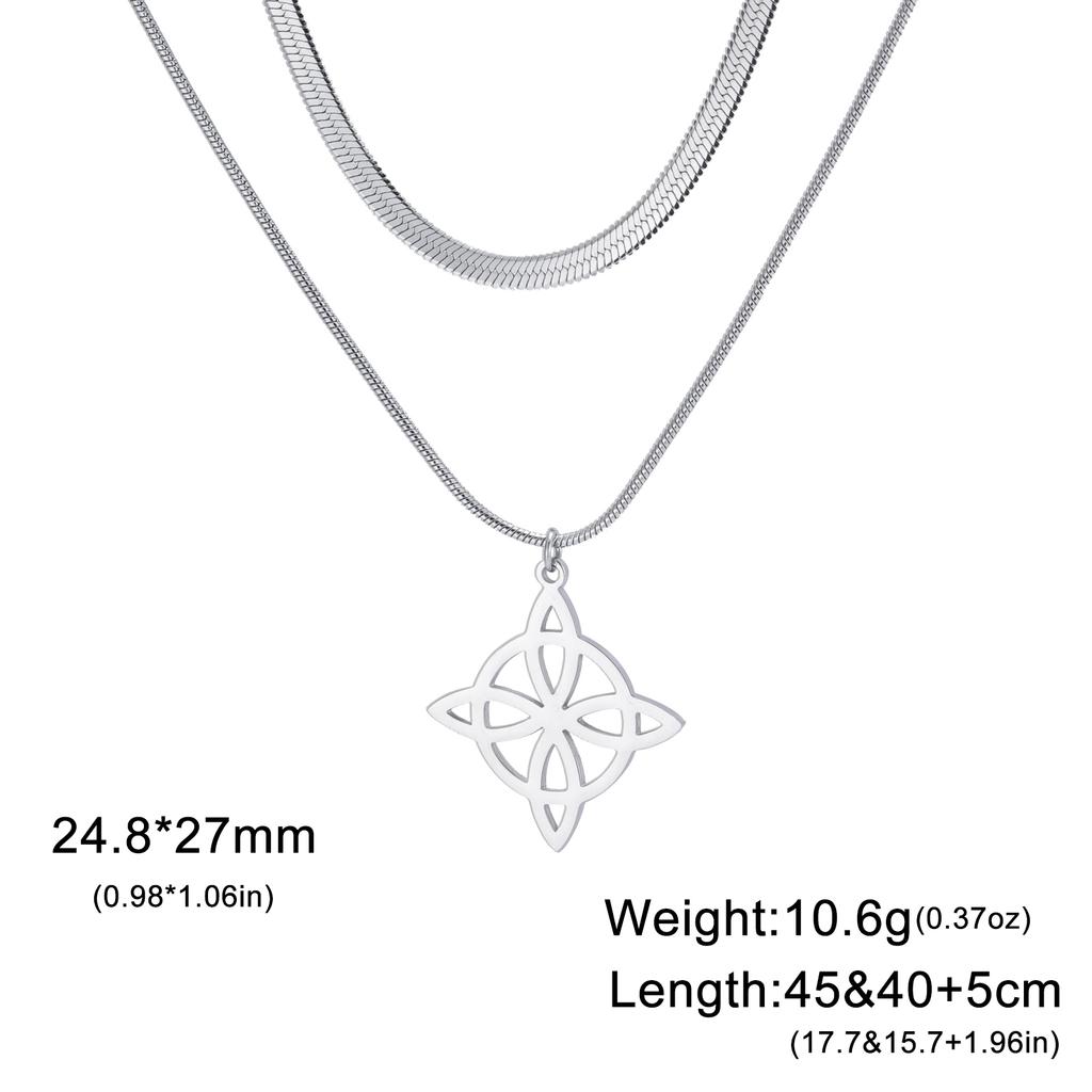 Teamer Stainless Steel Irish Witch Knot Celtics Knot Pendant Necklace Women Men Snake Chain Necklace Amulet Jewelry Wholesale