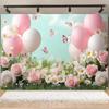Spring Daisy Flower Backdrop Baby Shower Boho ArchBalloons Backdrop Girl Birthday Cake Smash Easter Kids Portrait Photo Props