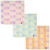 Nishio Imabari Handtuch Zertifizierte Handtücher für Damen, 3er-Set, Hergestellt in Japan, 100% Baumwolle, 25cm, Beidseitiger Frottee, Saugfähig, Kariert