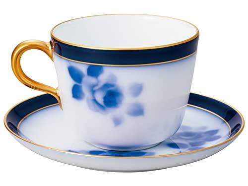 [Okura Porcelain Washi Paper Wrapping] 100th Anniversary Blue Rose Morning Cup & Saucer 26_8011R