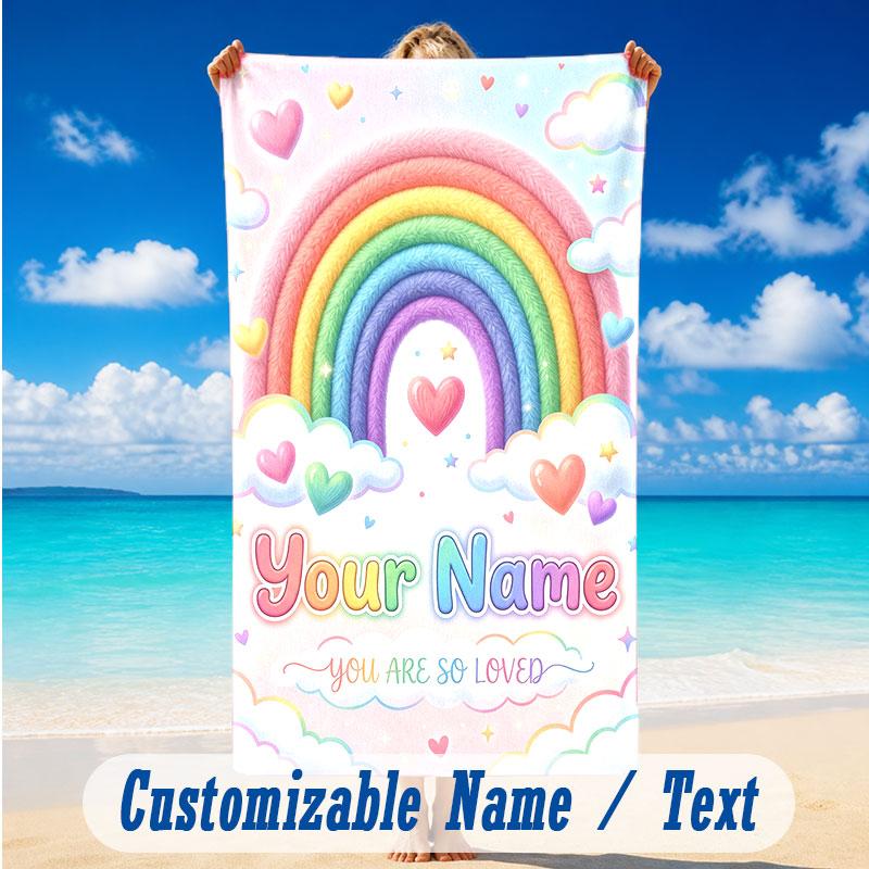 Fantasy Magic Theme Beach Towel Personalized Custom Name & Text Soft Quick Dry Beach Towel for Swimming Travel