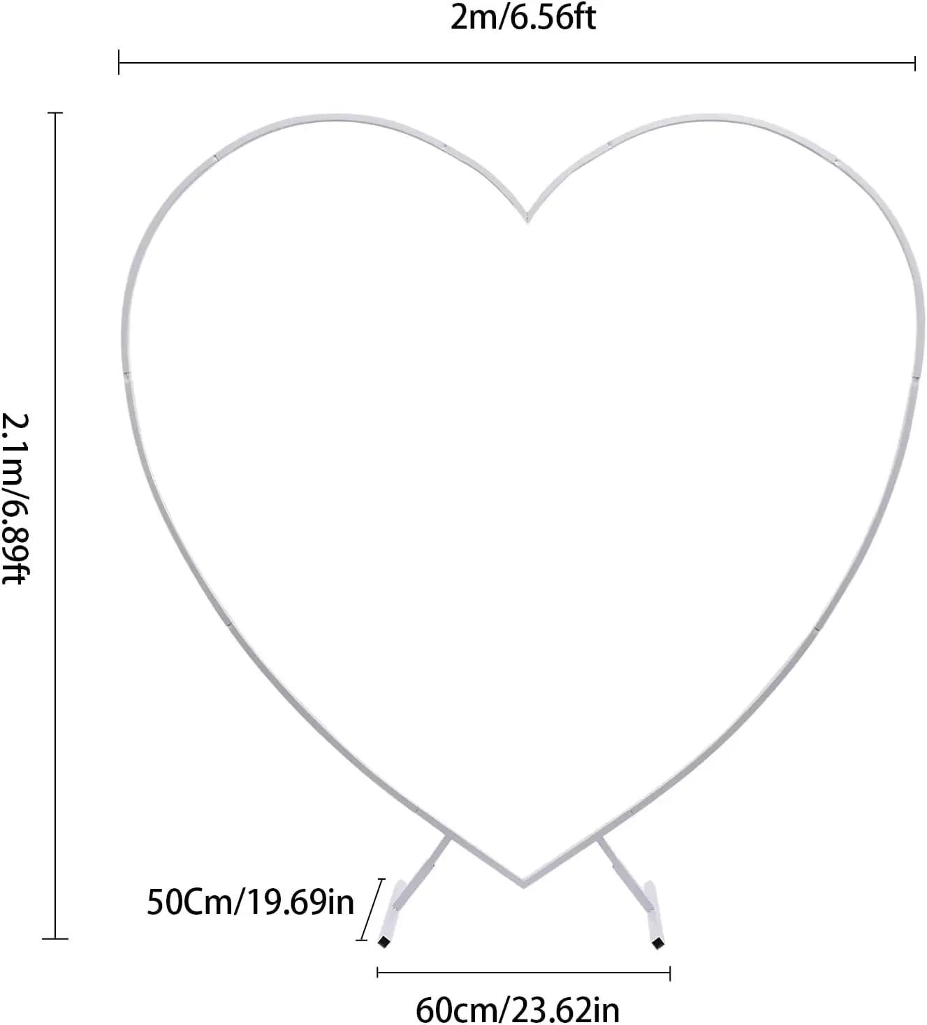 

6.89FT Heart Heart Shape Balloon Arch Backdrop Stand Flower Frame Stand Wedding for Proposal Birthday Party White/Gold M белый