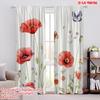 2pcs,2D Plane Printing Minimalist Curtains Floral Symphony(2) Versatile Durable Polyester (without Rod) Holiday Ldeal for