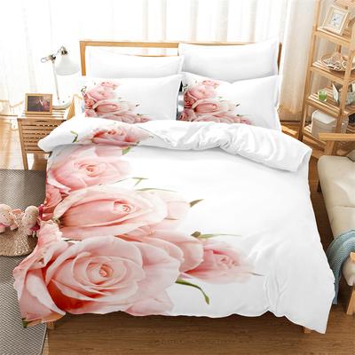 Beautiful Flowers Bedding Set Duvet Cover Set 3d Bedding Digital Printing King Queen Size Bedding Set Fashion Design For Girls