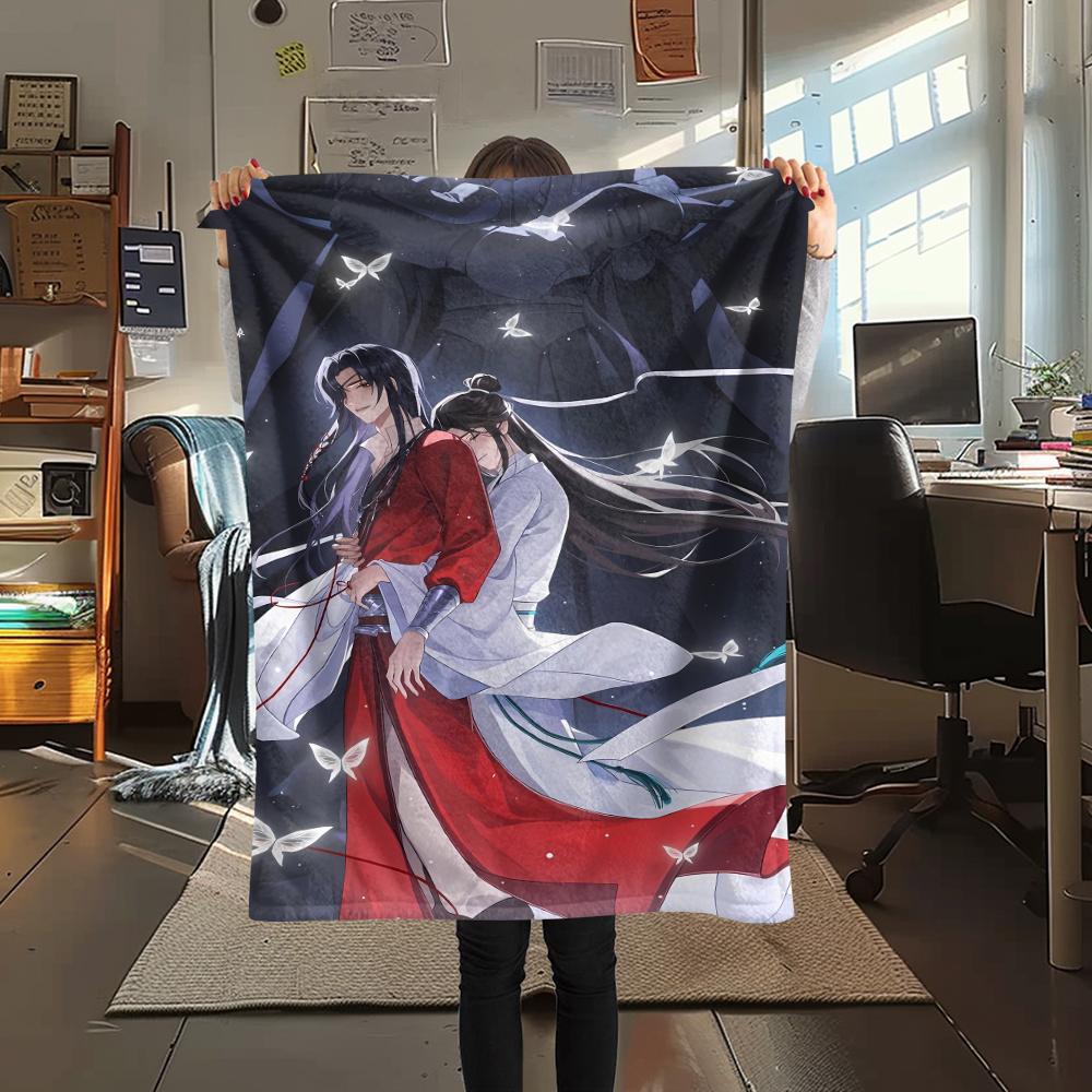 Heaven Official's Blessing Print Flannel Blanket,High Quality Comfortable for All Seasons,Home Decor,Warmth and Comfort,Perfect for Christmas Gifts