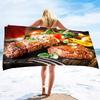 Pizza Print Beach Towel Hamburger Extra Large Pool Towel Adults Soft Cute Cartoon Food Patterns Absorbent Fluffy Beach Towels