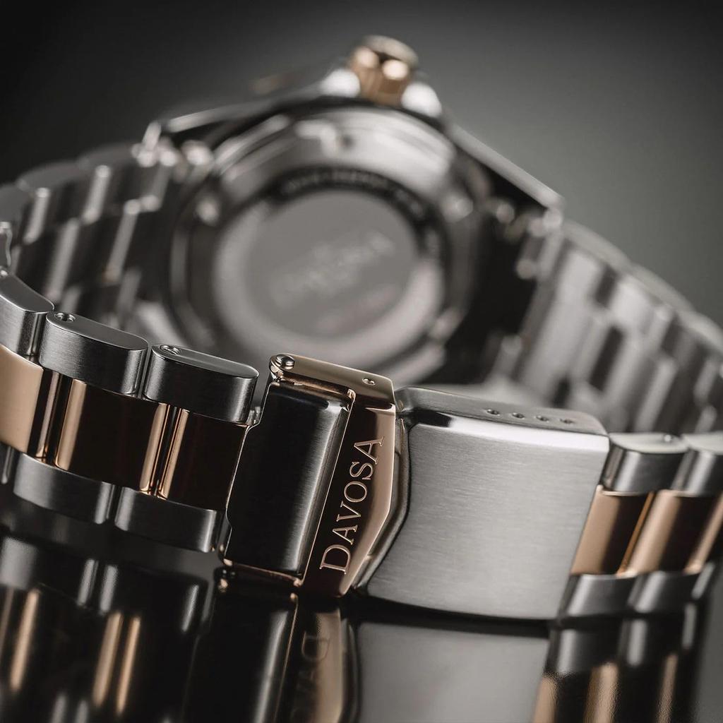 Mechanical Automatic Date 200M Waterproof Ternos Ceramic Swiss Made Silver [Davosa] 161.555.63 Men's