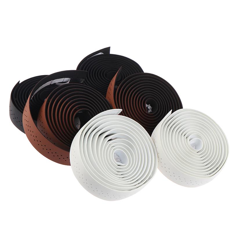 Bicycle Handlebar Tape Road Bike Pu Leather Perforated Belt Breathable Soft
