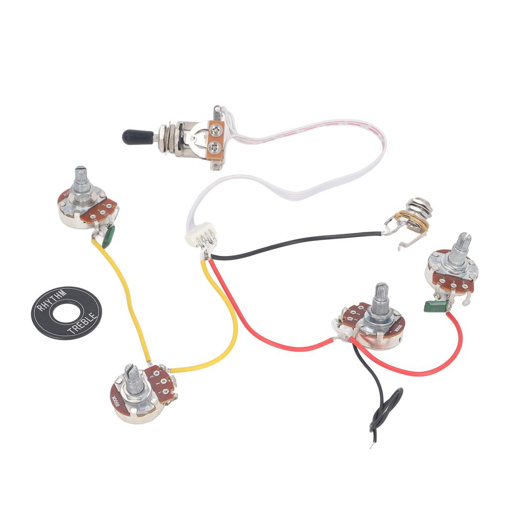 Electric Guitar Wiring Harness Kit 3 Way Toggle Switch 500K Pots Guitar Prewired Wire Harness for LP Guitars