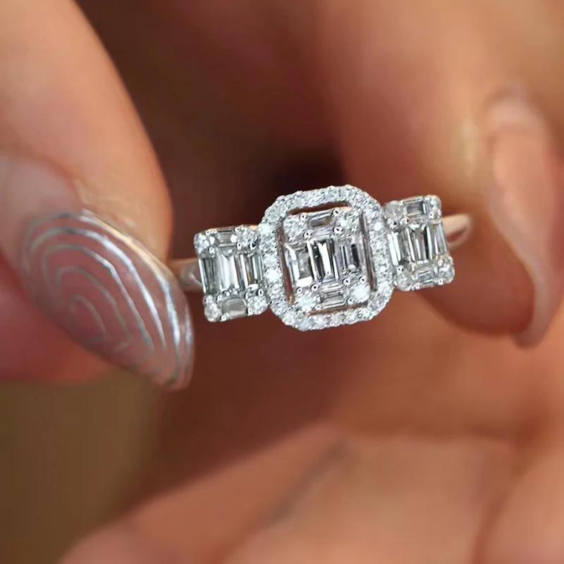 

Huitan Copper Color Wedding Rings for Women AA Cubic Zirconia Modern Fashion Engagement Party Female Accessories Luxury Zircon 10