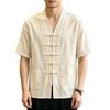 Men's New Chinese Style Cotton Linen Short Sleeve Shirt