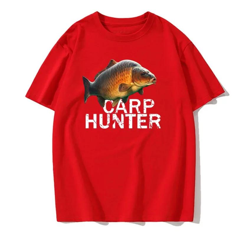 Summer Harajuku Carp Print Men's T-shirt Casual Breathable Round Neck Short-sleeved Sports European Size T-shirt Clothing