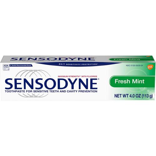 Sensodyne Toothpaste For Sensitive Teeth And Cavity Prevention, Maximum Strength, Fresh Mint, 4-Ounce Tubes by Sensodyne