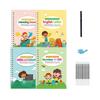 Children Groove Calligraphy Practice Book Pen Control Training Reusable Copy Book Learning Early Childhood Education Set for Kid