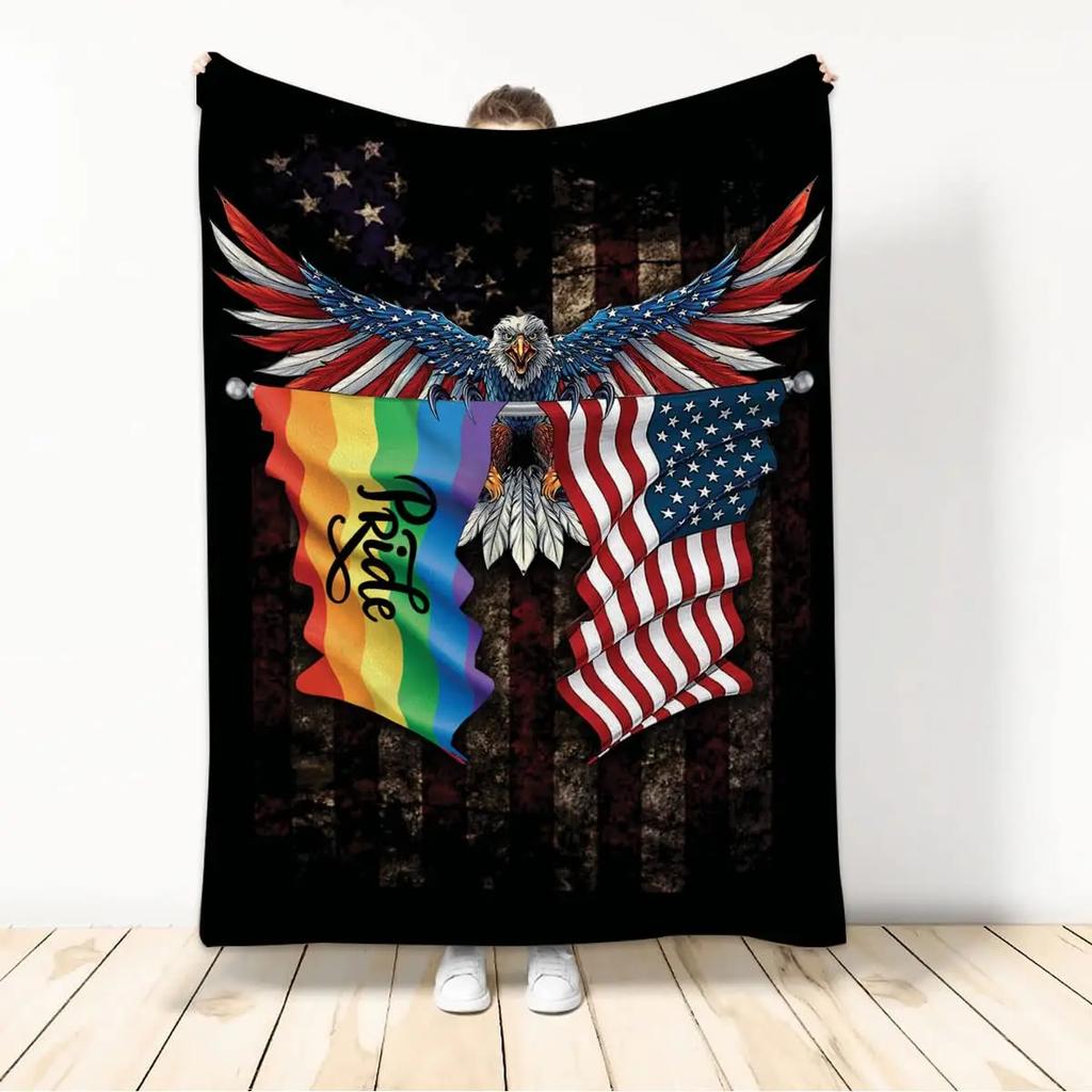Kuscheldecken LGBT Gay Pride Lesbisch Regenbogen Flanelldecke für Couch Sofa Decken Große Bettwäsche Geschenke für Weihnachten Neujahr