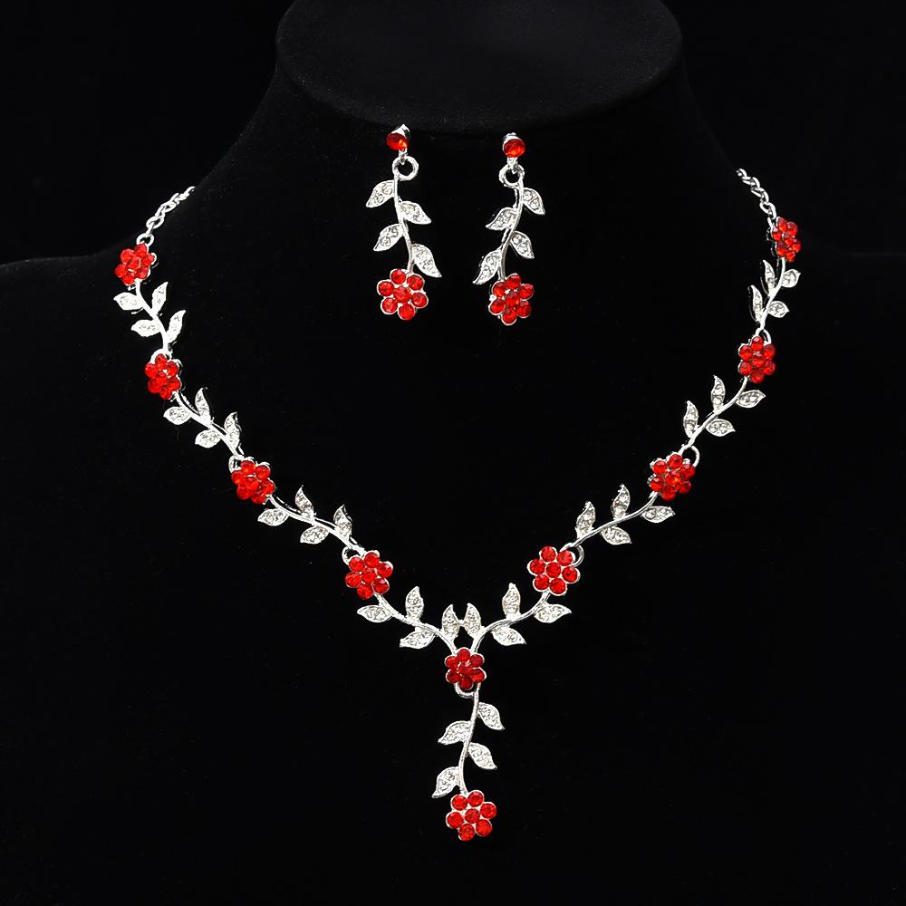 Flower Jewelry Bridal Earrings Necklace Suit Wedding Banquet Clothing Accessories