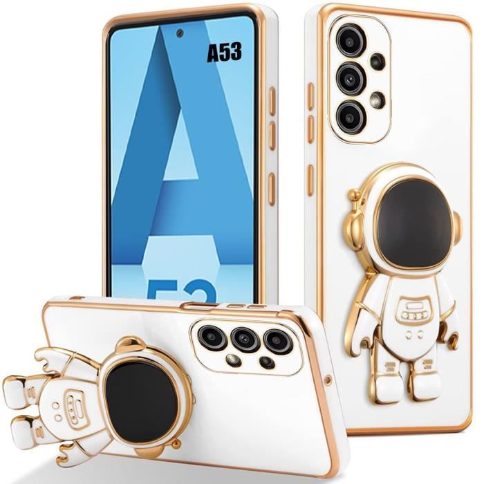 Coque de protection - booling - astronaute - silicone - blanc - compatible samsung galaxy a53 5g