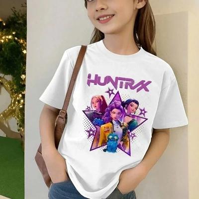 Mädchen Kleidung Kpop Dämonenjäger Cartoon T-Shirt Harajuku Coole Kinder T-Shirts Sommer Oberteile