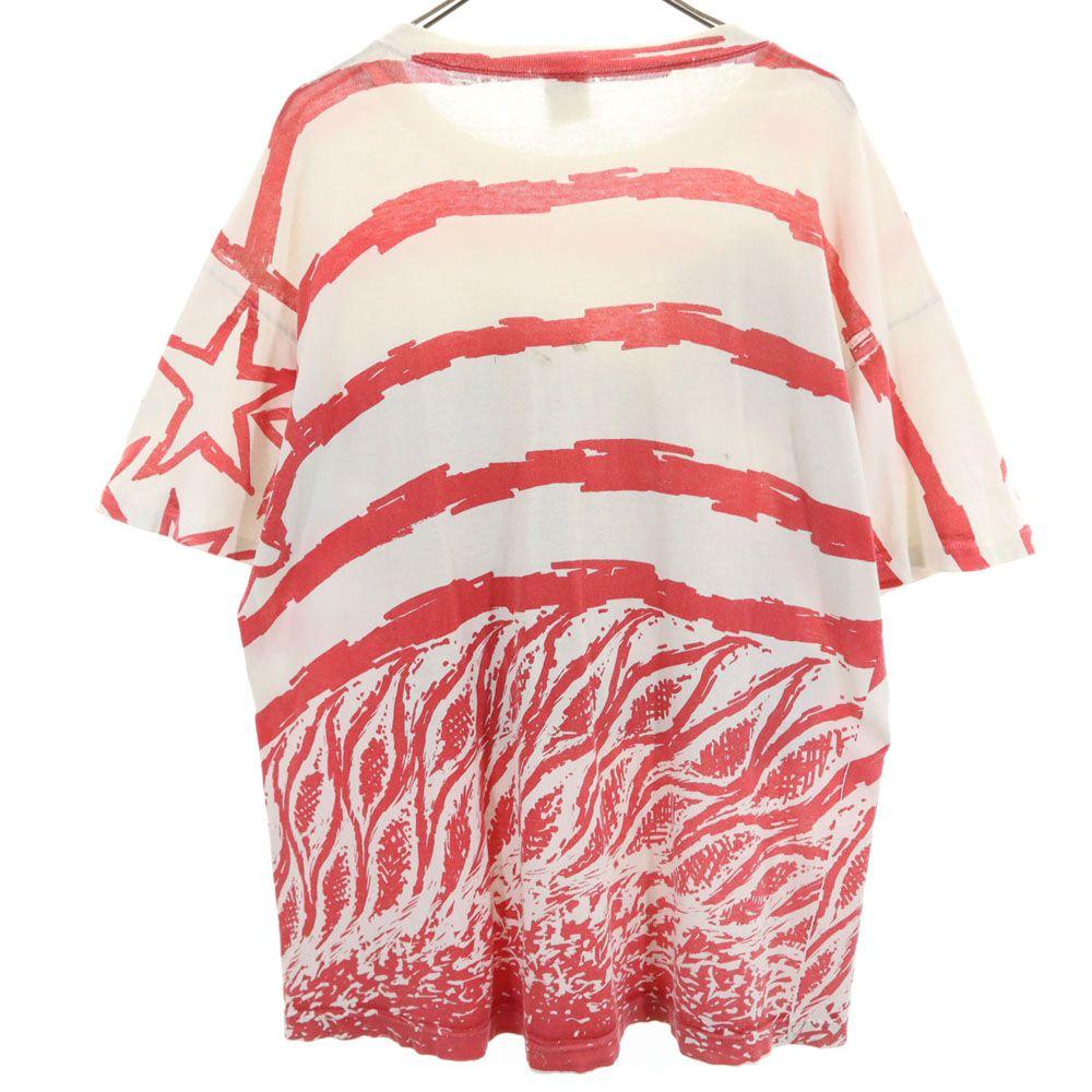 SUN BIG 90s Old Print Short Sleeve T-shirt White System Harley-Davidson Men's Used