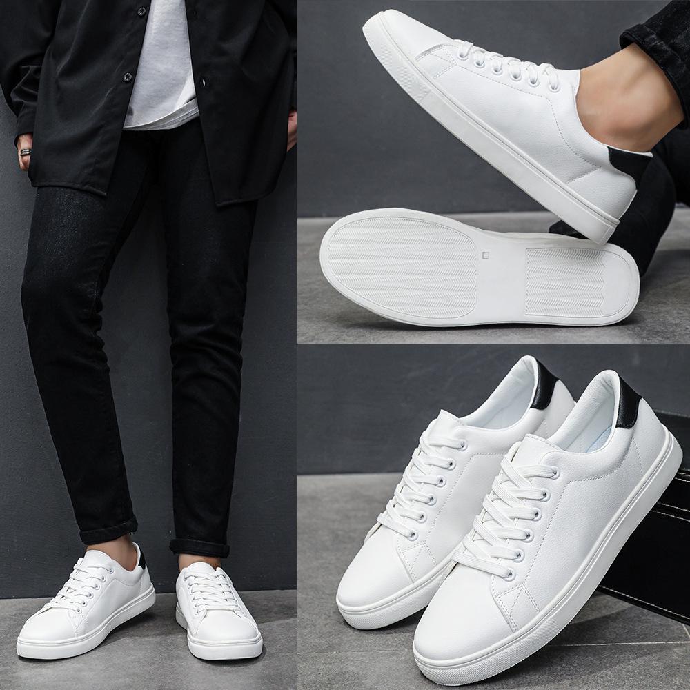 Unisex Lightweight White Sneakers for Wide Feet - Casual Flat Shoes In European & American Styles