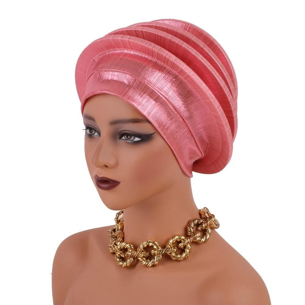 Traditional Spiral Beret Solid Color Nigeria Headpiece  Wedding Party African Lady Use