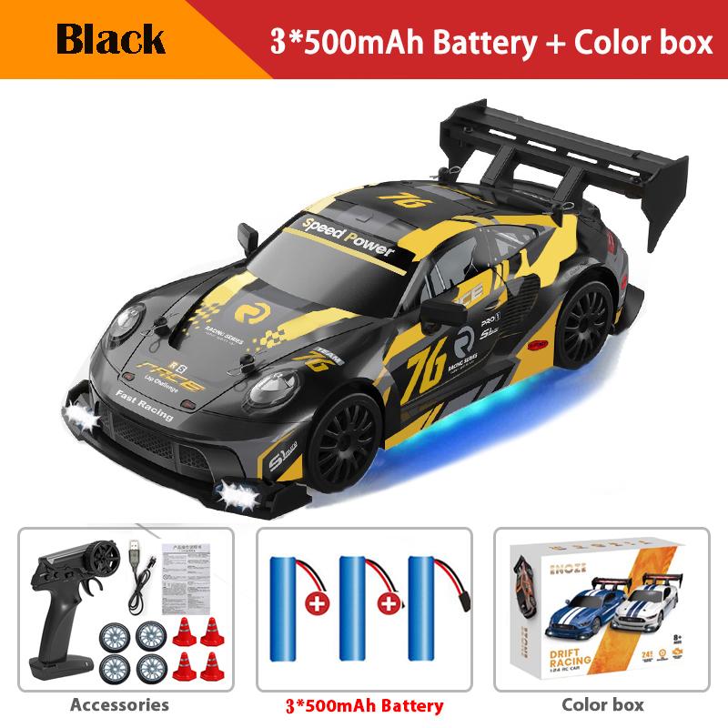 4WD RC Car With LED Remote Control Cars High Speed Fast Drift Racing 2.4G Radio RTR Vehicle GTRPRO Model Toy Kids Children Gift