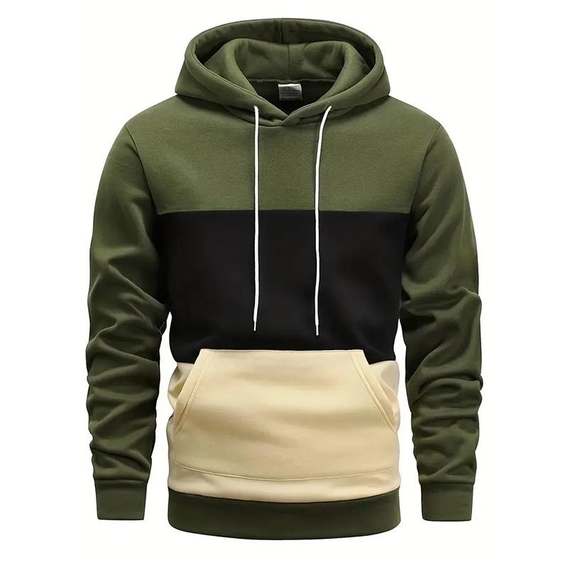 

Men s Colorblocked Hooded Sweatshirt with 3D Digital Print for Spring/Summer Autumn/Winter Casual Daily Sporty Style M зелений