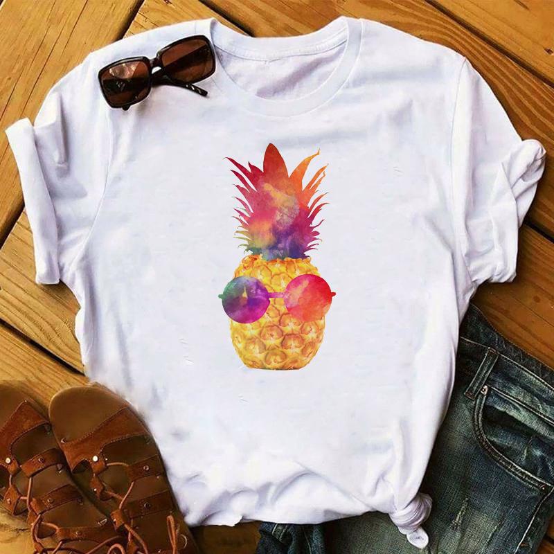 2023 New Women T-Shirt Watermelon One In A Melon Cartoon Printed Top Female T Shirts Harajuku Streetwear O-Neck Short Clothes