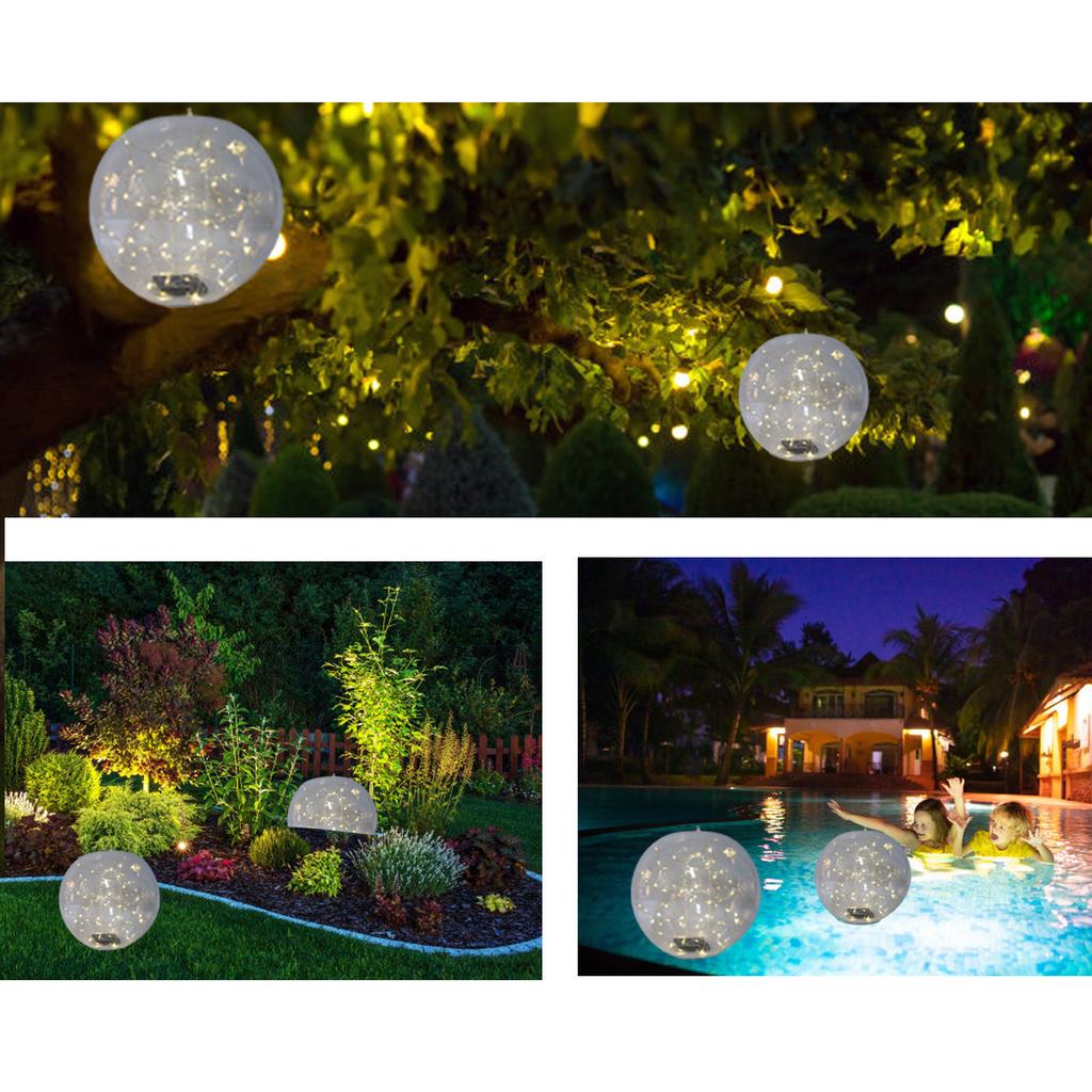 2pcs Solar Floating Pool Lights 14in Inflatable LED Pool Lights with Remote Water Resistant Pool Light Balls for Yard Party Outdoor Decor