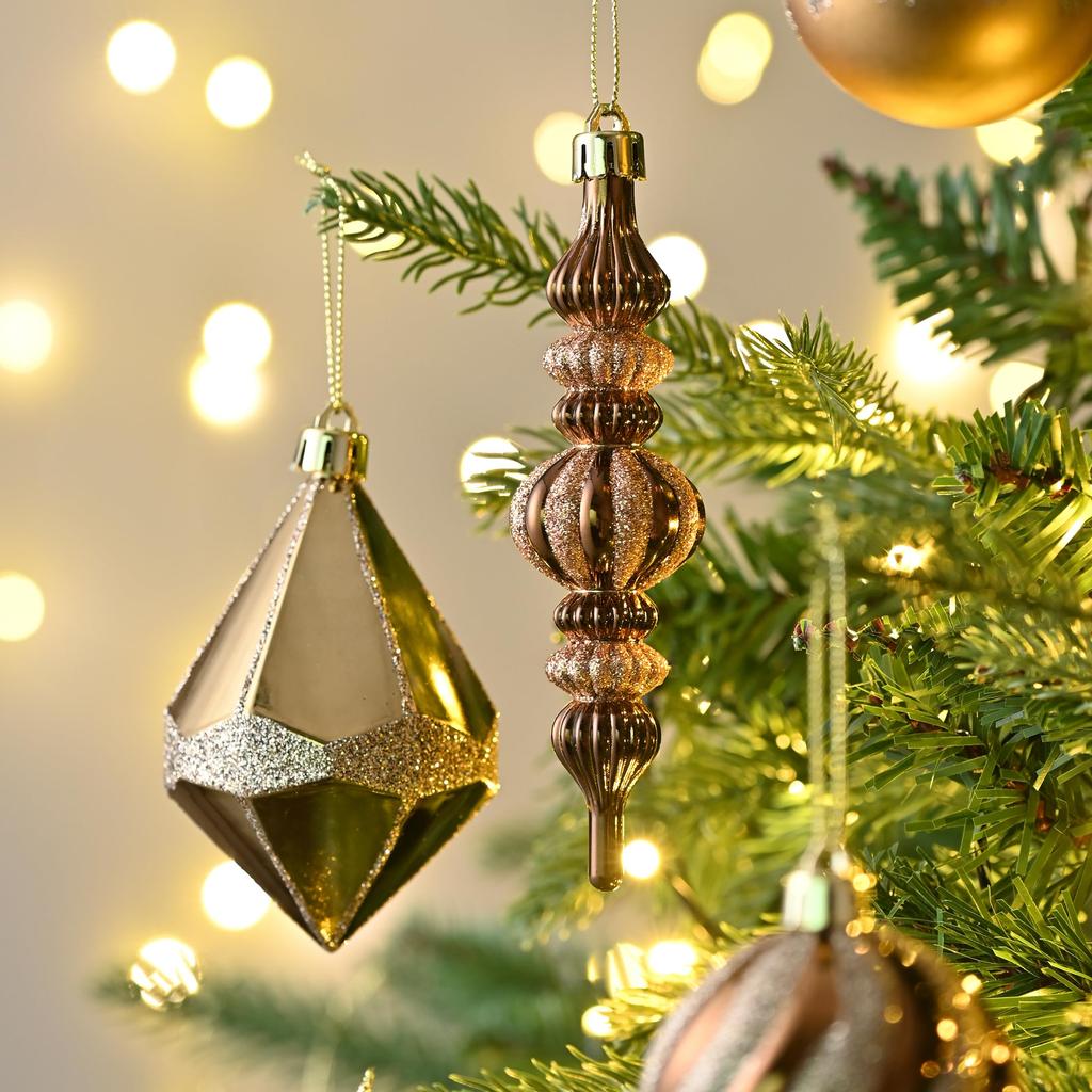 Valery Madelyn Christmas ball gorgeous set of 40 in gold and Perfect for Christmas tree Stylish and gorgeous in and Nordic-style ornaments, copper.