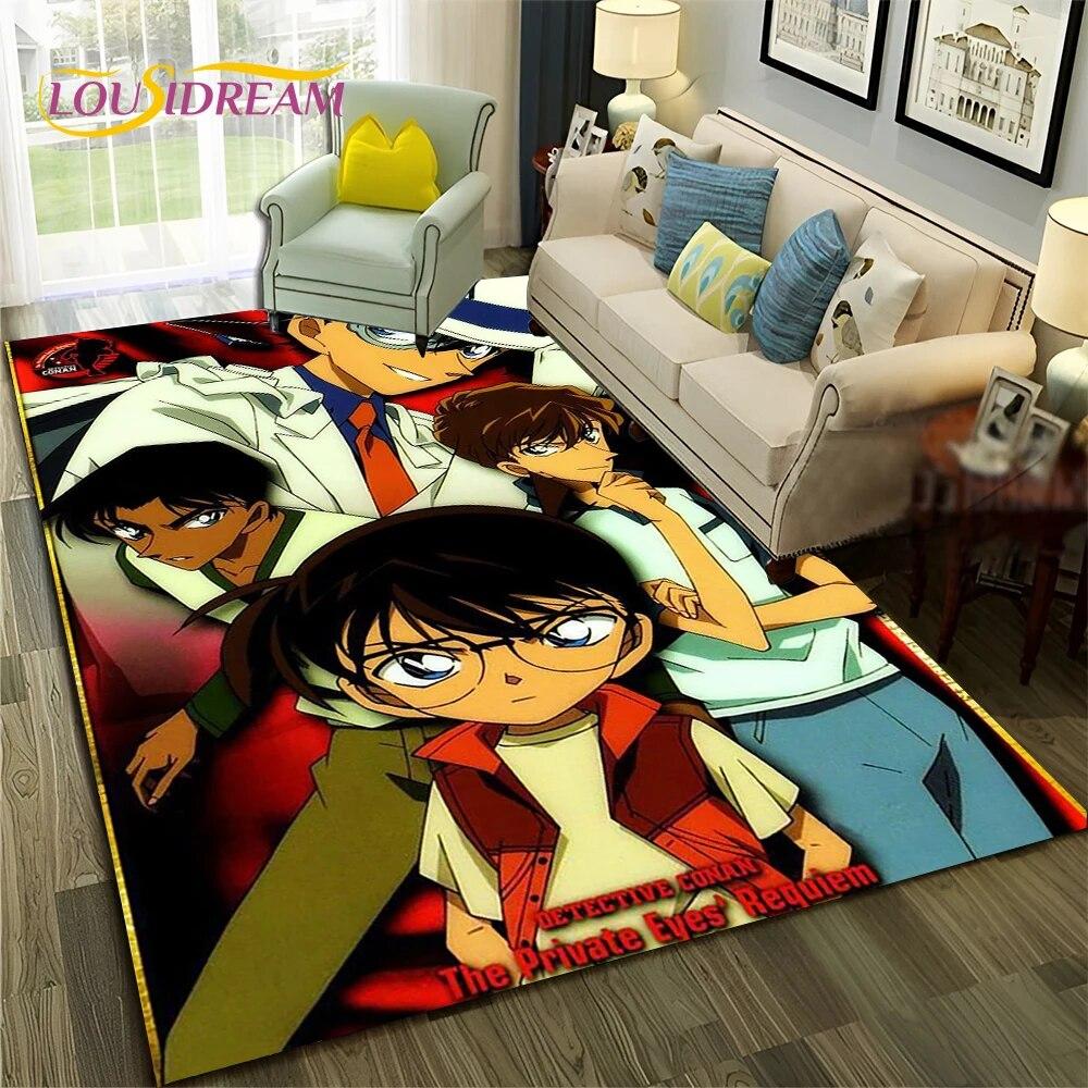 Cartoon HD Detective Conan Anime 3D Carpet Rug for Home Living Room Bedroom Sofa Doormat Decor,Child Area Rug Non-slip Floor Mat