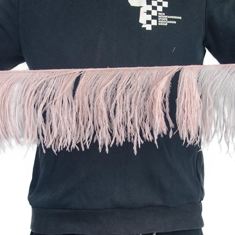 Feather1 Meter  White Ostrich Feathers Trim Fringe 8-22cm Natural Ostrich Feather Ribbon for Wedding Party Clothing Decoration Plumes