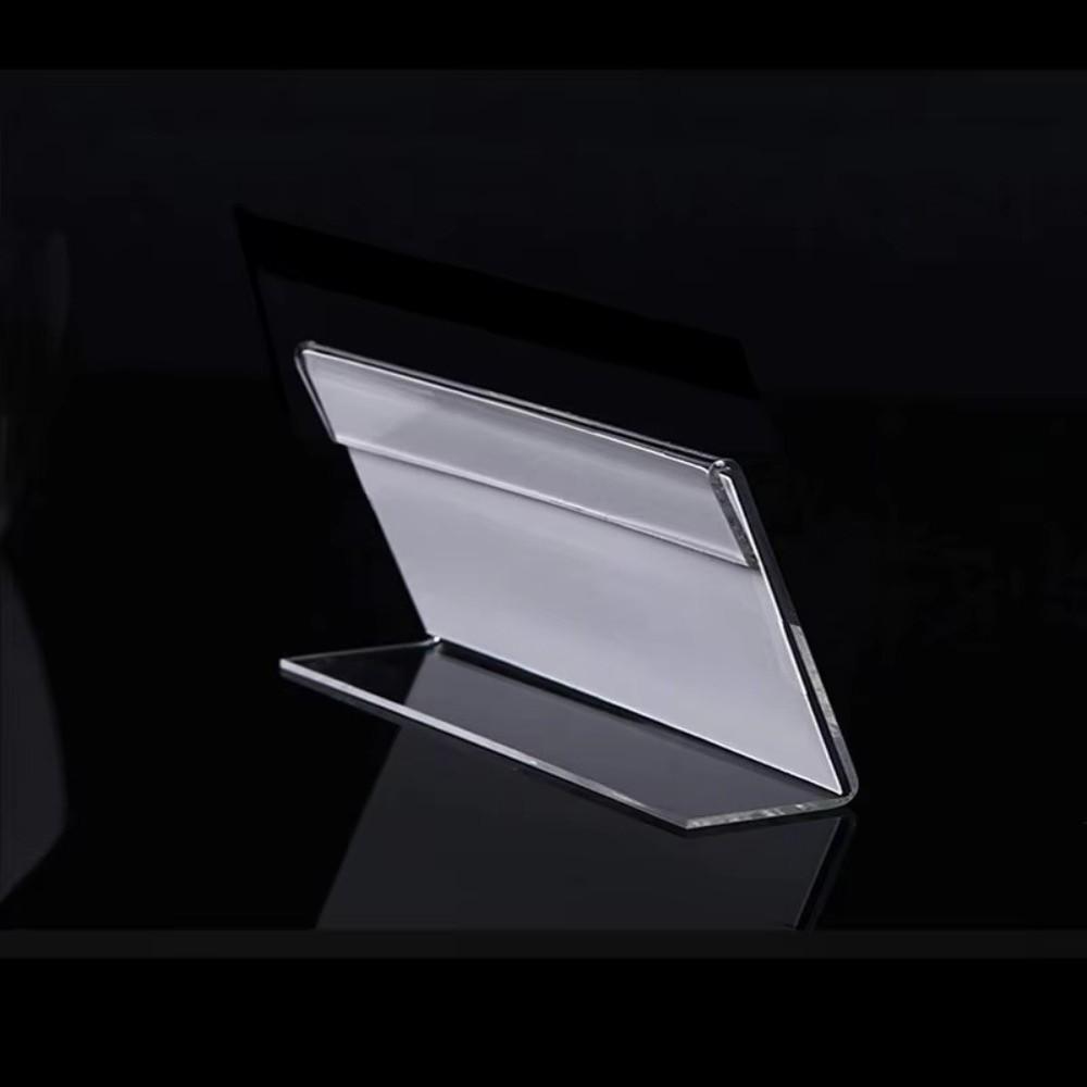 10Pcs L Shape Small Label Holder Acrylic Sign Card Stand New Price Tag Clip Stand