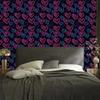 Neon Glitter Hearts Wallpaper Black and Navy Blue 50x1000