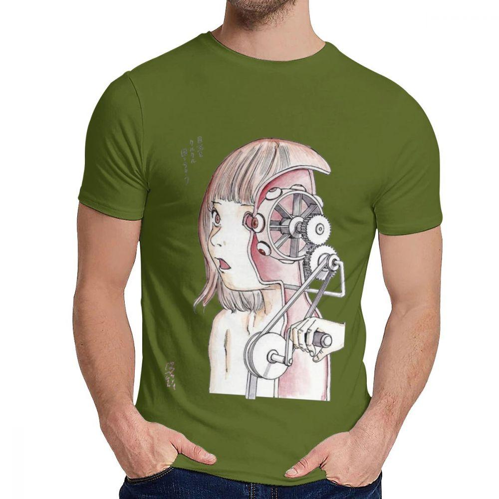 Shintaro Kago Japanese Junji Ito T Shirt Leisure Round Collar Vintage Men S Retro Natural Cotton