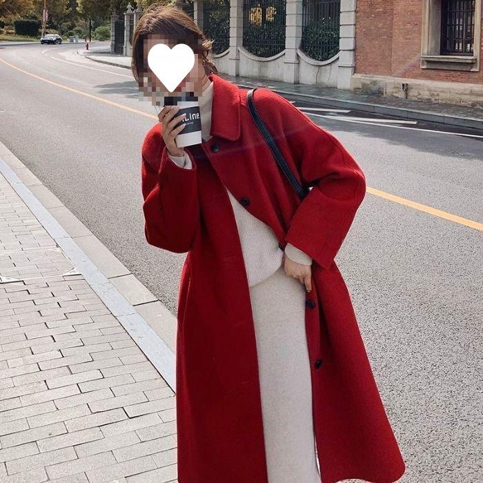 Japanese Sweet Girly Loose Double-Sided Wool Coat for Autumn/Winter