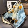 Polka Dot Printed Silk Scarf Women Simulated Silk Elegant And Versatile Headwear Bag Accessories Clothing Square Scarf