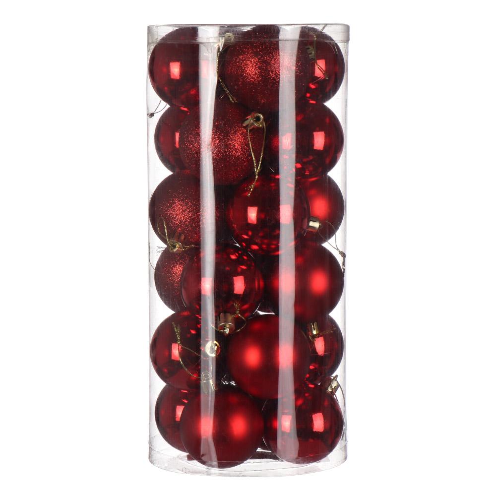 24Pcs 3/4/6cm Plastic Crafts Home Decor Xmas Hanging Ball Bauble Christmas Tree Decoration Drop Pendant