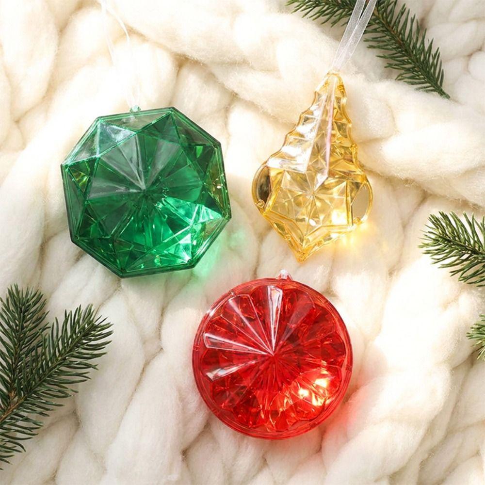 Faceted Christmas Tree Ornament Plastic Diamond Hanging Pendant  Window Hanging Decor