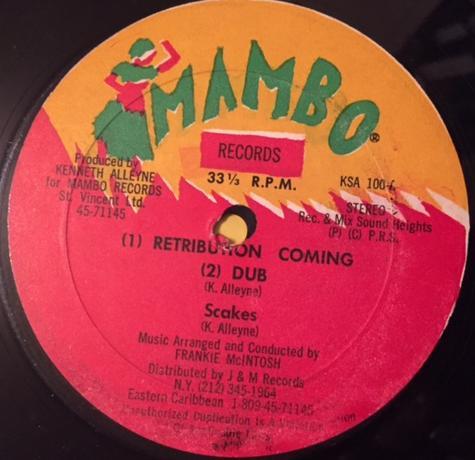 

12inch Record SCAKES Retribution Coming Straight On Th KSA100 Mambo Records Non Japan Reggae Ska Dub Used