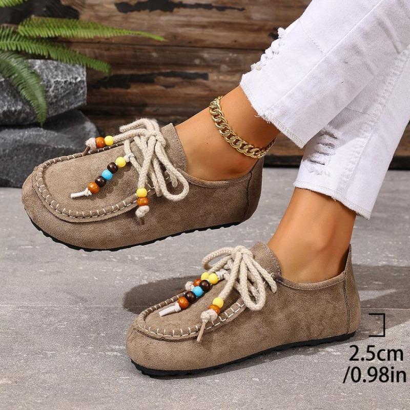 Spring and Autumn New Retro Matte Leather Women's One-pedal Doudou Shoes Flat-soled Soft-soled Casual Single Shoes Women
