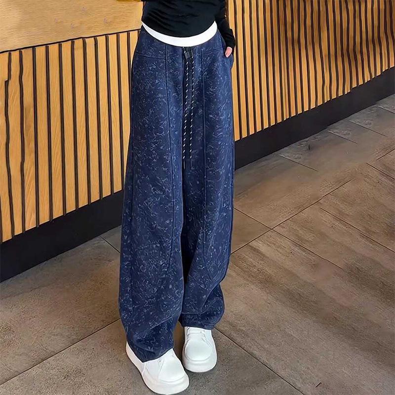 Jinbukang Women s Plus Size Fleece-Lined Wide Leg Scimitar Pants M