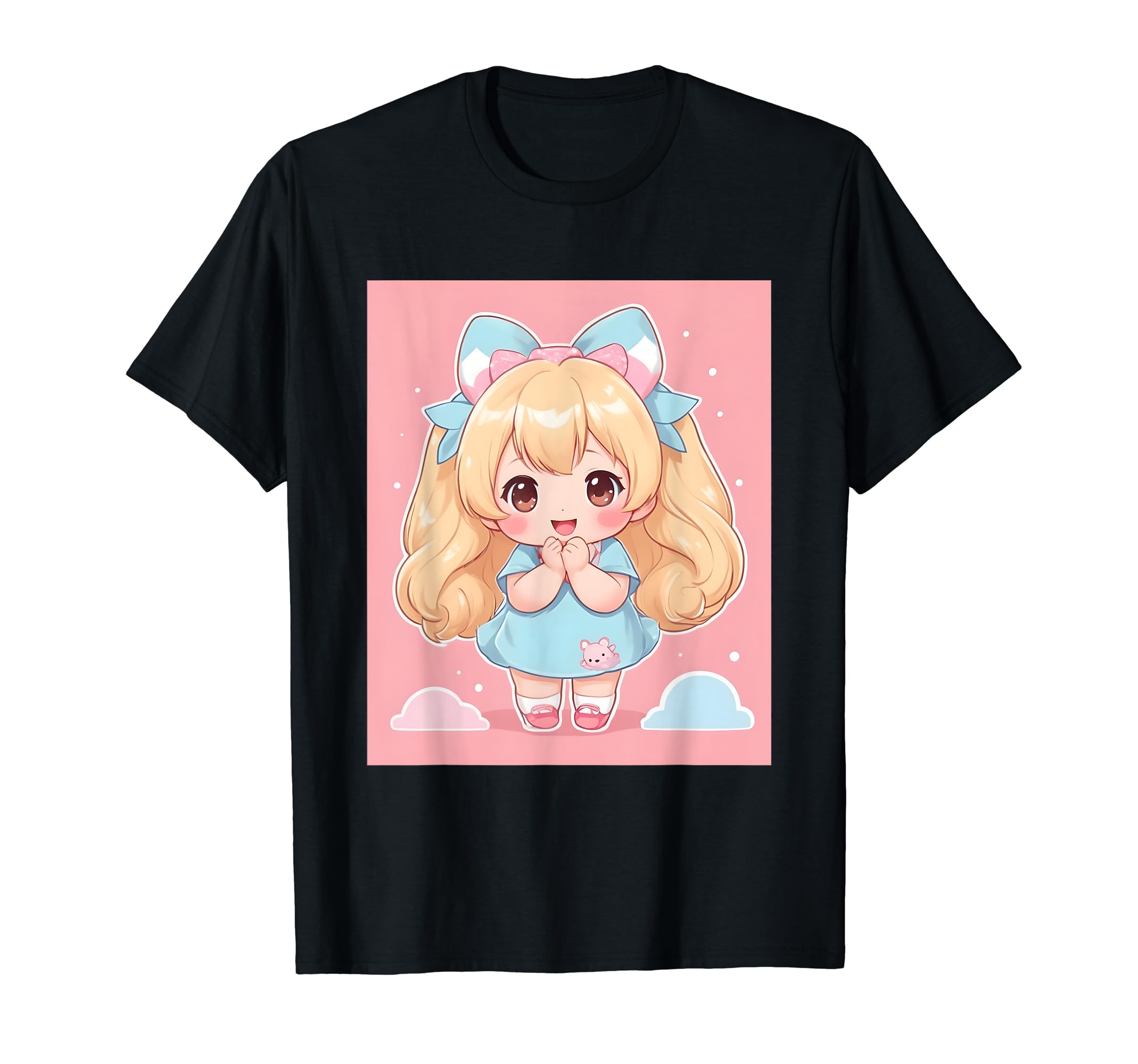 

вещи печатные Kawaii, пастель, милый, просо, японский, футболка чёрный