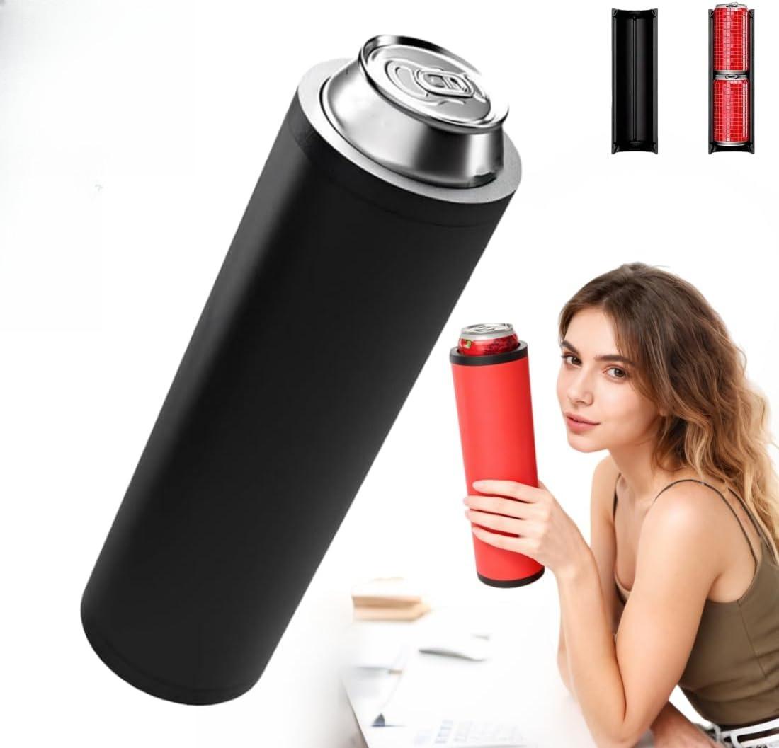 Двойной тактический держатель для банок для перезарядки - Система Ultra Chill, 2026 Новый штурмовой тактический изоляционный рукав, Охладитель для тонких банок, Вмещает две банки по 12 унций чёрный