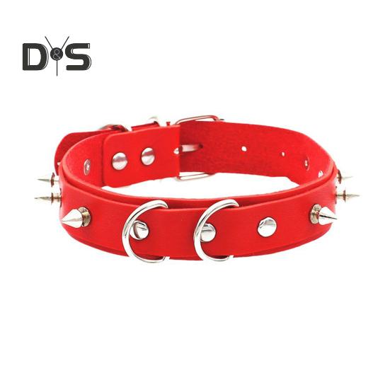 2Pcs/Set Rivet Necklace with Leash Adjustable Length Rivet Decor Collar Rope Set Couple Sexy Necklace Adult Erotic Products