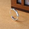 Gothic Antique Silver Color Adjustable Open Size Plum Flower And Bamboo Rings For Women