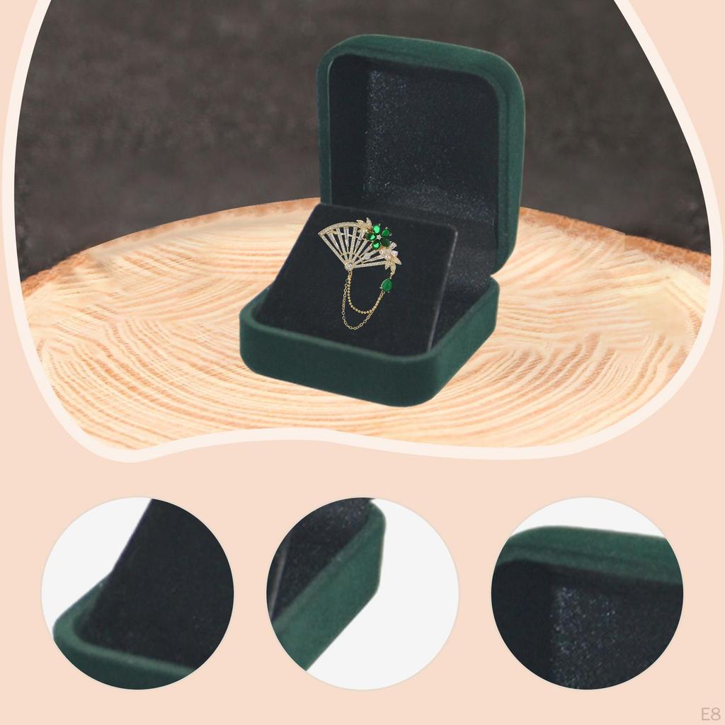 Velvet Display Box Brooch Storage Jewelry Organizer Lapel Pin Case for Brooches